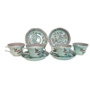 Vintage Adams Ironstone “Singapore Bird” 4 Cups & Saucers England